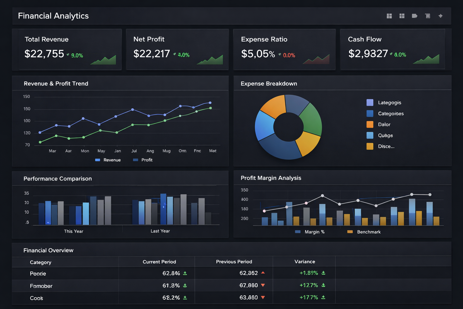Financial & Performance Analytics Dashboard